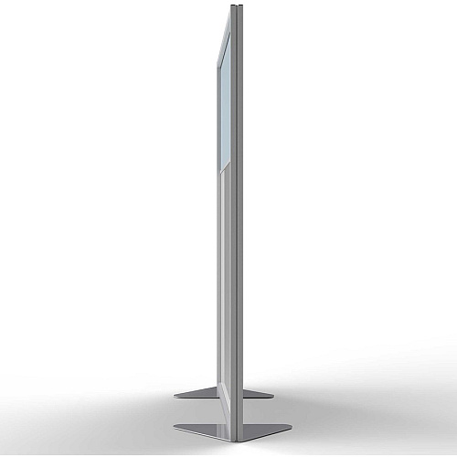 Ghent Partition 48" Width x 54" Height - Aluminum Frame - Porcelain, Vinyl - Silver - 1 Each (MP5448208F)