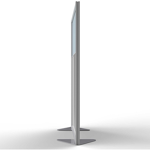 Ghent Partition 48" Width x 54" Height - Aluminum Frame - Porcelain, Vinyl - Silver - 1 Each (MP5448208F)