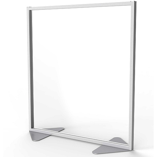 Ghent Partition 48" Width x 54" Height - Aluminum Frame - Porcelain, Vinyl - Clear - 1 Each (MP544870)