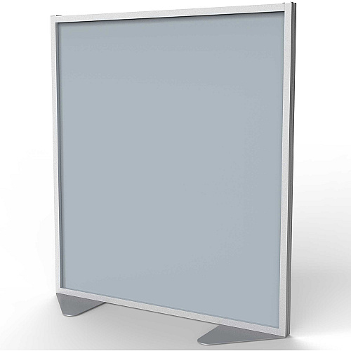 Ghent Partition 48" Width x 54" Height - Aluminum Frame - Porcelain, Vinyl - Silver - 1 Each (MP54488F)