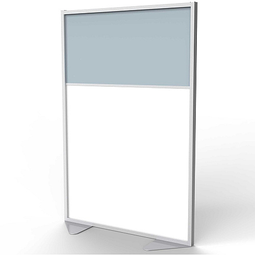 Ghent Partition 48" Width x 72" Height - Aluminum Frame - Porcelain, Vinyl - Silver - 1 Each (MP7248208F)