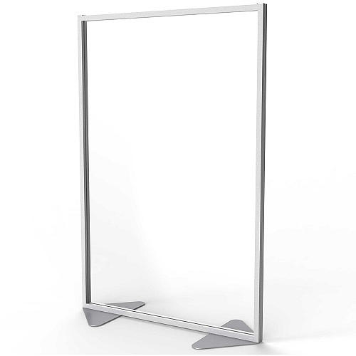 Ghent Partition 48" Width x 72" Height - Aluminum Frame - Porcelain, Vinyl - Clear - 1 Each (MP724870)