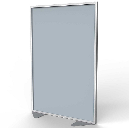Ghent Partition 48" Width x 72" Height - Aluminum Frame - Porcelain, Vinyl - Silver - 1 Each (MP72488F)