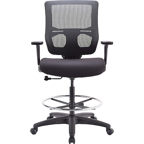 Eurotech Apollo II Extended Height Stool 5-star Base - Black - Armrest - 1 Each (EHS5499)