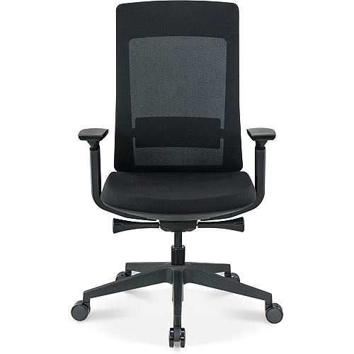 Eurotech Elevate Chair Black Seat Color - Fabric Seat Material - Black Back Color - Mesh Back Material - Black Frame Color - 5-star Base - Armrest - 1 Each (ELV2BLKFSBLK)