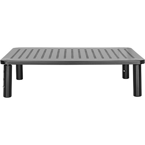 Lorell Height-Adjustable Device Stand 44 lb Load Capacity - 5.50" Height x 9.25" Width x 14.50" Depth - Desktop - Steel - Black (LLR18329)