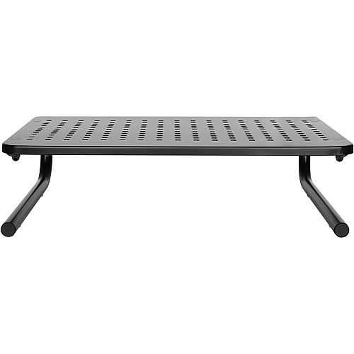 Lorell Monitor/Laptop Stand 20 lb Load Capacity - 5.50" Height x 14.50" Depth - Desktop - Steel - Black - For Monitor, Notebook - Ventilated, Rubber Pad, Non-skid (LLR18330)