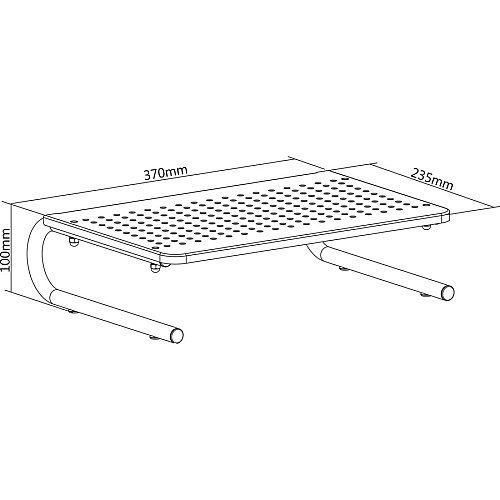 Lorell Monitor/Laptop Stand 20 lb Load Capacity - 5.50" Height x 14.50" Depth - Desktop - Steel - Black - For Monitor, Notebook - Ventilated, Rubber Pad, Non-skid (LLR18330)