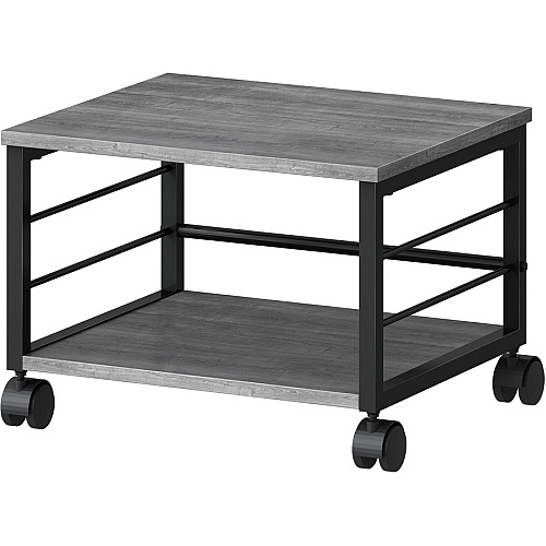 Lorell Underdesk Mobile Machine Stand 150 lb Load Capacity - 13.20" Height x 18.70" Width x 15.70" Depth - Desk - Powder Coated - Metal, Laminate, Polyvinyl Chloride (PVC) - Charcoal, Black (LLR60262)