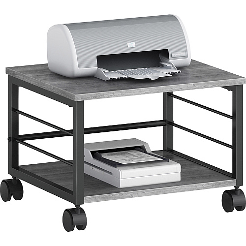 Lorell Underdesk Mobile Machine Stand 150 lb Load Capacity - 13.20" Height x 18.70" Width x 15.70" Depth - Desk - Powder Coated - Metal, Laminate, Polyvinyl Chloride (PVC) - Charcoal, Black (LLR60262)