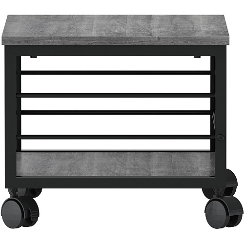 Lorell Underdesk Mobile Machine Stand 150 lb Load Capacity - 13.20" Height x 18.70" Width x 15.70" Depth - Desk - Powder Coated - Metal, Laminate, Polyvinyl Chloride (PVC) - Charcoal, Black (LLR60262)