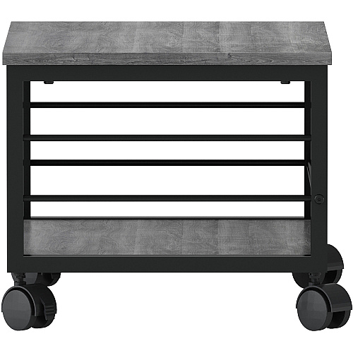 Lorell Underdesk Mobile Machine Stand 150 lb Load Capacity - 13.20" Height x 18.70" Width x 15.70" Depth - Desk - Powder Coated - Metal, Laminate, Polyvinyl Chloride (PVC) - Charcoal, Black (LLR60262)