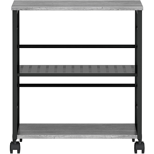 Lorell Deskside Mobile Machine Stand 200 lb Load Capacity - 26.50" Height x 23.60" Width x 19.60" Depth - Desk - Powder Coated - Metal, Laminate, Polyvinyl Chloride (PVC) - Charcoal, Black (LLR60263)