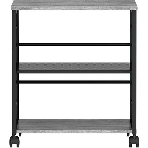 Lorell Deskside Mobile Machine Stand 200 lb Load Capacity - 26.50" Height x 23.60" Width x 19.60" Depth - Desk - Powder Coated - Metal, Laminate, Polyvinyl Chloride (PVC) - Charcoal, Black (LLR60263)