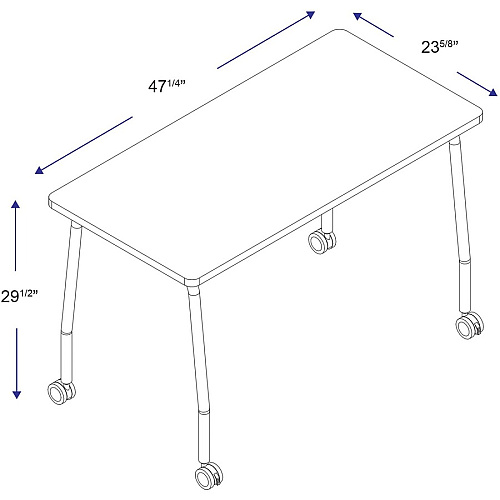 Lorell Training Table Laminated Top - 300 lb Capacity - 29.50" Table Top Length x 23.63" Table Top Width x 1" Table Top Thickness - 47.25" Height - Assembly Required - Weathered Charcoal - Particleboard Top Material - 1 Each (LLR60845)