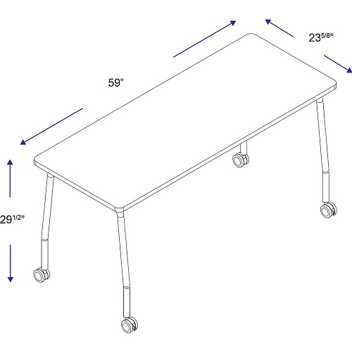 Lorell Training Table Laminated Top - 300 lb Capacity - 29.50" Table Top Length x 23.63" Table Top Width x 1" Table Top Thickness - 59" Height - Assembly Required - Weathered Charcoal - Particleboard Top Material - 1 Each (LLR60846)