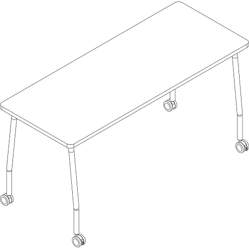 Lorell Training Table Laminated Top - 300 lb Capacity - 29.50" Table Top Length x 23.63" Table Top Width x 1" Table Top Thickness - 59" Height - Assembly Required - Weathered Charcoal - Particleboard Top Material - 1 Each (LLR60846)