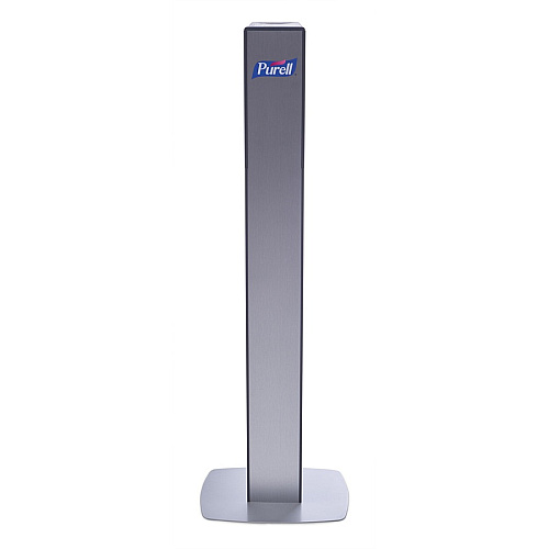 PURELL&reg; MESSENGER ES8 Silver Panel Floor Stand with Dispenser Floor Stand - Graphite, Silver - For Sanitizing Dispenser - Lightweight, Durable (7318DSSLV)