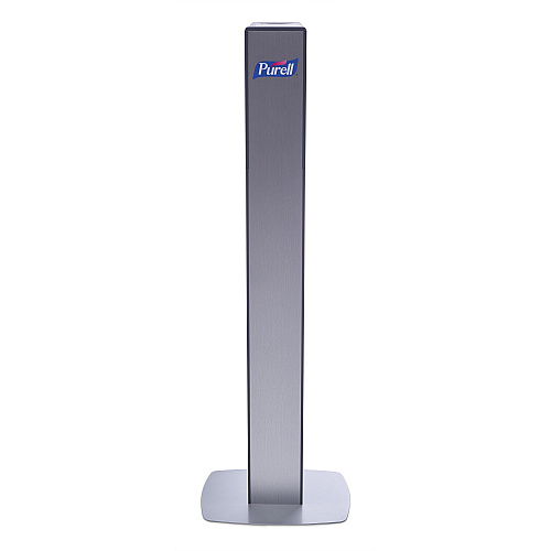 PURELL&reg; MESSENGER ES8 Silver Panel Floor Stand with Dispenser Floor Stand - Graphite, Silver - For Sanitizing Dispenser - Lightweight, Durable (7318DSSLV)