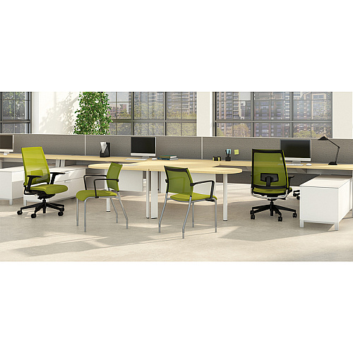 9 to 5 Seating Luna Guest Chair Dove Seat Color - Fabric Seat Material - Black Back Color - Black Frame Color - 1 Each (3461GTA49BDO)