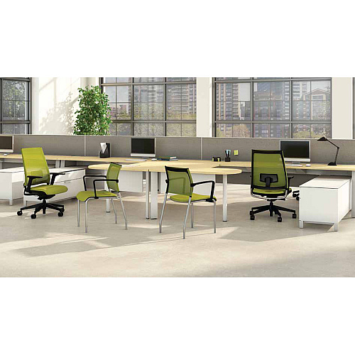9 to 5 Seating Luna Guest Chair Cloud Seat Color - Fabric Seat Material - Dove Gray Back Color - Black Frame Color - 1 Each (3461GTA49GCD)