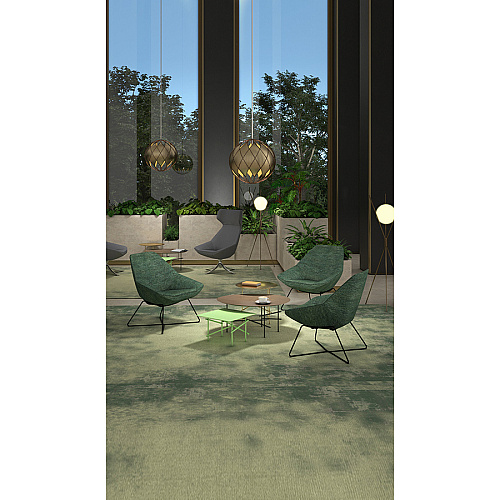 9 to 5 Seating Jax High-back Lounge Chair with Swivel Base Latte Seat Color - Fabric Seat Material - Latte Back Color - Fabric Back Material - High Back - Four-legged Base - 1 Each (9236LGSFLA)