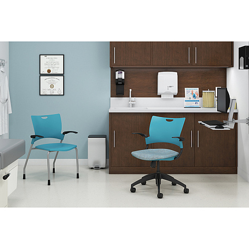 9 to 5 Seating Bella Plastic Seat Stack Chair Latte Seat Color - Plastic Seat Material - Latte Back Color - Plastic Back Material - Black Frame Color - Four-legged Base - 1 Each (1310A00BFP19)