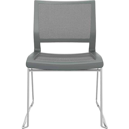 9 to 5 Seating Kip Stack Chair Gray Seat Color - Chrome Frame Color - Sled Base - 1 Each (1080GTCFP14)