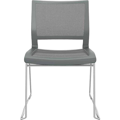 9 to 5 Seating Kip Stack Chair Gray Seat Color - Chrome Frame Color - Sled Base - 1 Each (1080GTCFP14)