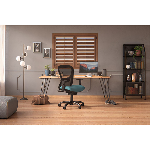 9 to 5 Seating Strata Task Chair Black Seat Color - Fabric, Molded Foam Seat Material - Black Back Color - Aluminum Frame Material - Mid Back - 5-star Base - 1 Each (1560Y2A8B1CD)