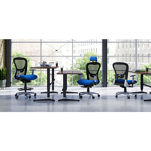 9 to 5 Seating Strata Task Chair Silver Seat Color - Fabric, Molded Foam Seat Material - Black Back Color - Aluminum Frame Material - Mid Back - 5-star Base - 1 Each (1560Y2A8S1CD)