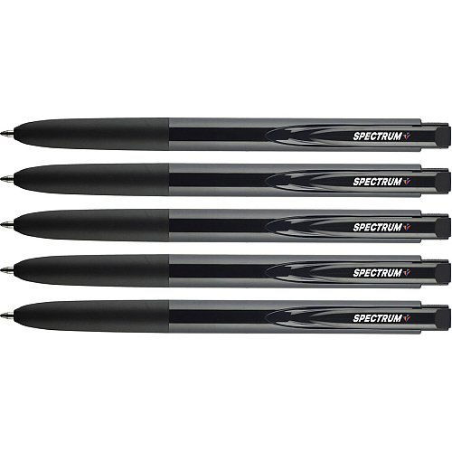 uni-ball uni&reg; Spectrum Gel Pen 0.7 mm Medium Pen Point - Refillable - Retractable - Multicolor Ink - Pigment-based, Gel-based - Black Plastic, Rubberized Barrel - 5 / Pack (70278)