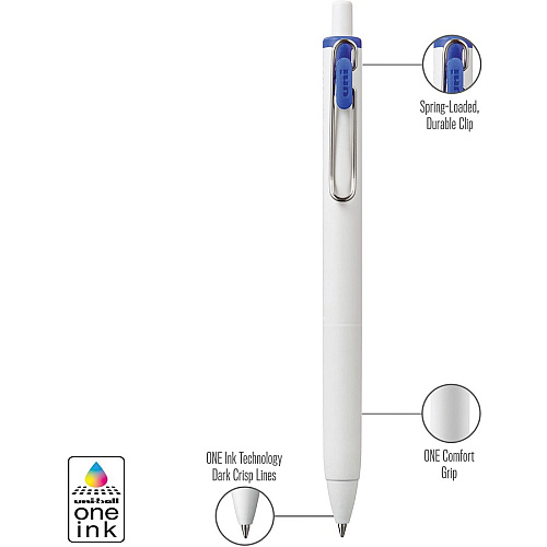 uni-ball uni&reg; ONE Gel Pen 0.7 mm Medium Pen Point - Blue Ink - Gel-based - 1 Dozen (70363)