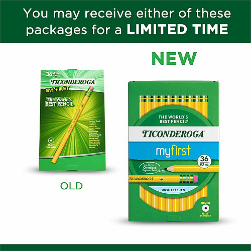 Ticonderoga My First Wood Pencil #2 - Yellow Cedar Barrel - 36 / Pack (X33336)