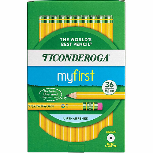 Ticonderoga My First Wood Pencil #2 - Yellow Cedar Barrel - 36 / Pack (X33336)