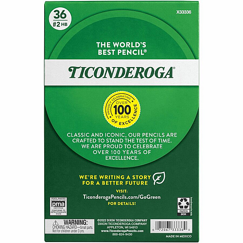 Ticonderoga My First Wood Pencil #2 - Yellow Cedar Barrel - 36 / Pack (X33336)