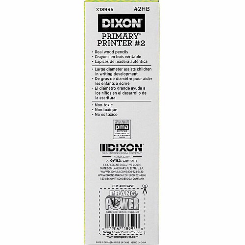 Dixon No. 2 Primary Printer Pencil Multi Lead - #2 - Blue Barrel - 12 / Pack (X18995)