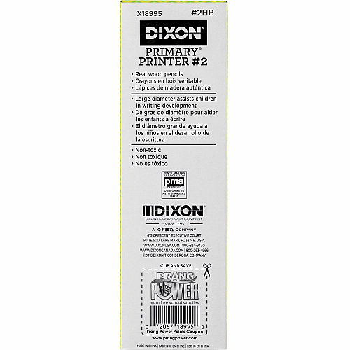 Dixon No. 2 Primary Printer Pencil Multi Lead - #2 - Blue Barrel - 12 / Pack (X18995)