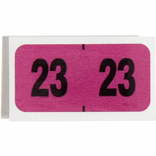 Smead ETYJ Color-Coded Year Labels 23 - 3/4" Height x 1 1/2" Width - Rectangle - Purple - Laminated - 500 / Roll - 500 / Roll (68323)