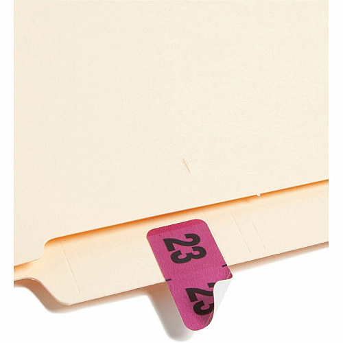 Smead ETYJ Color-Coded Year Labels 23 - 3/4" Height x 1 1/2" Width - Rectangle - Purple - Laminated - 500 / Roll - 500 / Roll (68323)