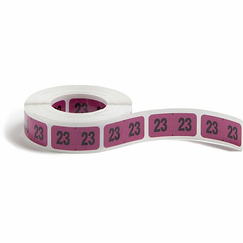 Smead ETYJ Color-Coded Year Labels 23 - 3/4" Height x 1 1/2" Width - Rectangle - Purple - Laminated - 500 / Roll - 500 / Roll (68323)
