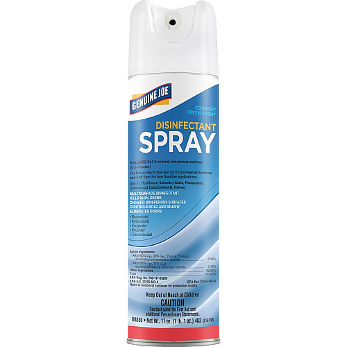 Genuine Joe NSF Certified Disinfectant Spray 17 fl oz (0.5 quart) - 6 / Carton - Soft - Blue (GJO80830)