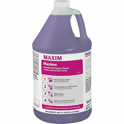 Maxim Lavender All-Purpose Cleaner Concentrate - 128 fl oz (4 quart) - Lavender Scent - 4 / Carton - Deodorize, Film-free, Rinse-free - Purple (05300041)