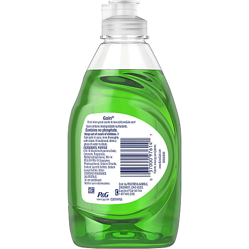 Gain Ultra Original Scent Dishwashing Liquid 8 fl oz (0.3 quart) - Clean Scent - Green - 12 / Carton (98110)