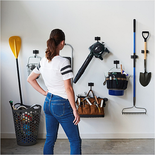 Duck Brand EasyMounts Heavy-Duty Drywall Hook 50 lb (22.68 kg) Capacity - 3.7" Width x 5.8" Length - for Tool, Garage, Home, Project - Fiberglass - Black - 1 Each (287214)