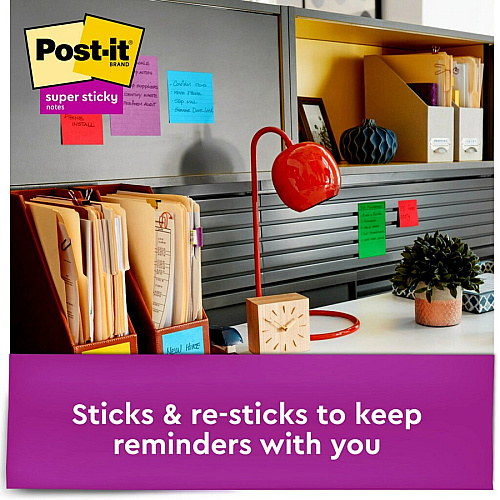 Post-it&reg; Super Sticky Dispenser Notes - Playful Primaries Color Collection 3" Flag/Note Width x 3" Flag/Note Length - Square - Candy Apple Red, Blue Paradise, Sunnyside, Lucky Green - Paper - Pop-up, Recyclable - 18 / Pack (R33018SSANCP)