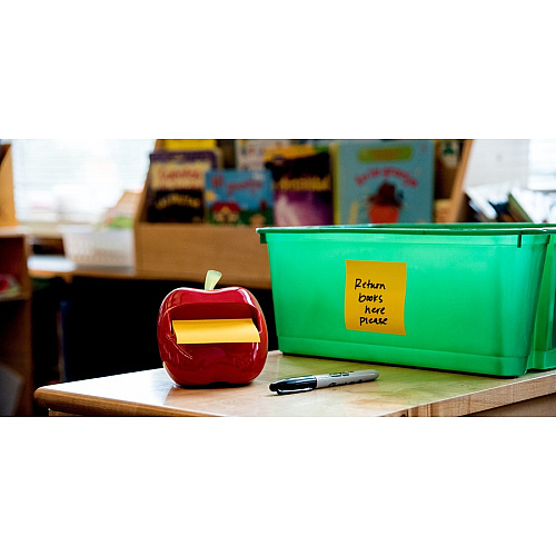 Post-it&reg; Super Sticky Dispenser Notes - Playful Primaries Color Collection 3" Flag/Note Width x 3" Flag/Note Length - Square - Candy Apple Red, Blue Paradise, Sunnyside, Lucky Green - Paper - Pop-up, Recyclable - 18 / Pack (R33018SSANCP)