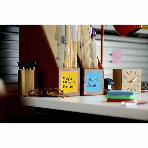 Post-it&reg; Super Sticky Dispenser Notes - Playful Primaries Color Collection 3" Flag/Note Width x 3" Flag/Note Length - Square - Candy Apple Red, Blue Paradise, Sunnyside, Lucky Green - Paper - Pop-up, Recyclable - 18 / Pack (R33018SSANCP)