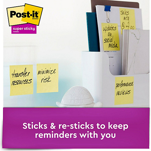 Post-it&reg; Super Sticky Dispenser Notes - Canary Yellow 3" Flag/Note Width x 3" Flag/Note Length - Square - Canary Yellow - Paper - Pop-up, Recyclable, Adhesive - 18 / Pack (R33018SSCYCP)