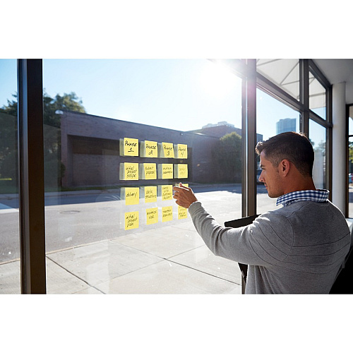 Post-it&reg; Super Sticky Dispenser Notes - Canary Yellow 3" Flag/Note Width x 3" Flag/Note Length - Square - Canary Yellow - Paper - Pop-up, Recyclable, Adhesive - 18 / Pack (R33018SSCYCP)